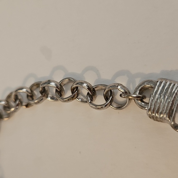 Silvertone with Large & Small Rhinestones on 18" Long Necklace - Picture 3 of 6